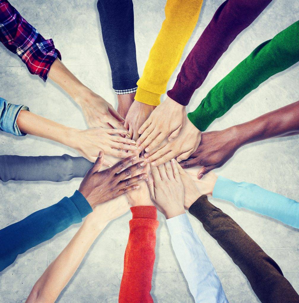 Group of Human Hands Holding Together