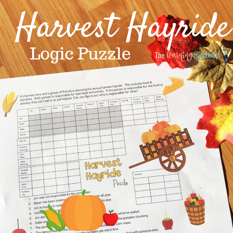 5th Grade Fall Math Logic Puzzles Activities